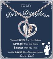 father-daughter heart pendant necklace - tarsus daughter necklace from dad, perfect birthday or father's day gift to show daddy's forever love to their little girls logo