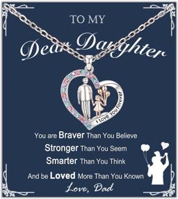 img 4 attached to Father-Daughter Heart Pendant Necklace - Tarsus Daughter Necklace From Dad, Perfect Birthday Or Father'S Day Gift To Show Daddy'S Forever Love To Their Little Girls