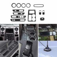 voodonala for ford f150 2009-2014 abs carbon fiber window lift switch ac gear trim accessories 13pcs logo