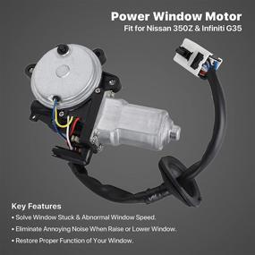 img 1 attached to 🔌 Front Left Driver Side Power Window Motor - Compatible with 2003-2009 Nissan 350Z, 2003-2007 Infiniti G35 - Replaces OEM Part Number 80731-CD00A, 80731CD00A