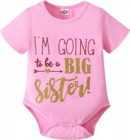 img 4 attached to 👶 Adorable Toddler Baby Girls Romper: I'm Going to Be a Big Sister T-Shirt Infant Shirt Top