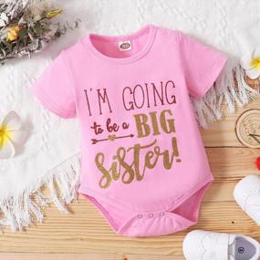 img 3 attached to 👶 Adorable Toddler Baby Girls Romper: I'm Going to Be a Big Sister T-Shirt Infant Shirt Top