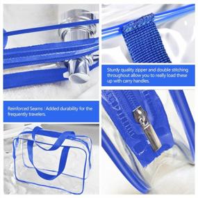 img 1 attached to 3Pcs Crystal Clear Cosmetic Bag TSA Air Travel Toiletry Bag Set With Zipper Vinyl PVC Make-Up Pouch Handle Straps For Women Men, Roybens Waterproof Packing Organizer Storage Diaper Pencil Bags