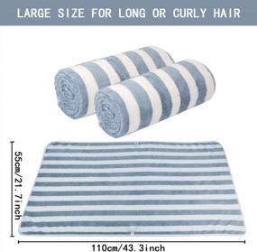 img 3 attached to Super Absorbent Microfiber Hair Towel Turban - Quickly Dry Long Hair - 2 Pack In Blue - 21.5"X 43" - By VIVOTE