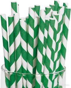 img 1 attached to Fun Express Green Striped Straws