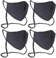 4-pack of buttonsmith black adult cotton adjustable face masks logo