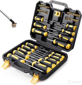 img 4 attached to 🔧 57 in 1 Precision Magnetic Screwdriver Set: Essential Non-Slip Tools for Assembly or Repair - Including Slotted/Phillips/Torx Bits and Replaceable Screwdriver Bits