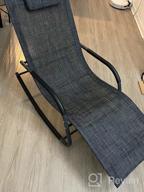 img 1 attached to Rocking Lounger Patio Chaise With Recliner, Pillow Storage & Breathable Texteline Fabric - Wostore Camouflage Grey review by Carlito Tardy