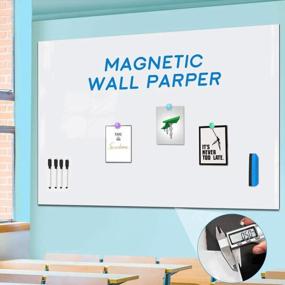 img 4 attached to 60X36 Inch Self-Adhesive Magnetic Dry Erase Board Sticker With 4 Markers And 4 Magnets For Wall - Ideal For Home, Office, And Classroom Use