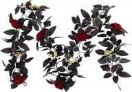 halloween decor must-have: stunning nmfin artificial black rose vine hanging garland logo