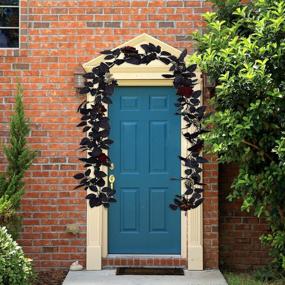 img 3 attached to Halloween Decor Must-Have: Stunning NMFIN Artificial Black Rose Vine Hanging Garland