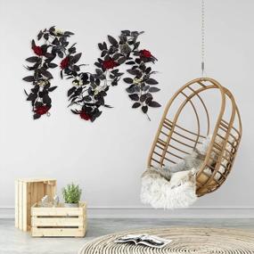 img 2 attached to Halloween Decor Must-Have: Stunning NMFIN Artificial Black Rose Vine Hanging Garland