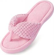 women's flip flop slippers memory foam slip on spa thong - cozy, comfortable & anti-skid logo