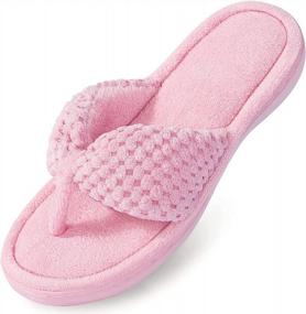 img 4 attached to Women'S Flip Flop Slippers Memory Foam Slip On Spa Thong - Cozy, Comfortable & Anti-Skid