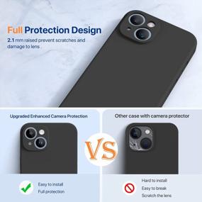 img 3 attached to Miracase IPhone 14 Case With 2 Pack Screen Protectors, Shockproof Liquid Silicone Cover And Microfiber Lining For 6.1 Inch - Upgraded Enhanced Camera Protection (Black)