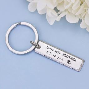 img 3 attached to Подарок на брелок Brother I Love You - SANNYRA Drive Safe Family Jewelry Keychain