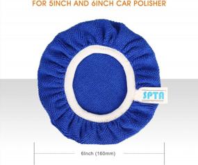 img 2 attached to 5Pcs SPTA Car Polisher Bonnet Pad Soft Microfiber Buffing Cover For 5-6 Inch Polishers.