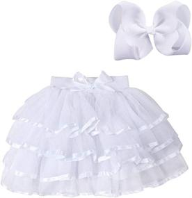 img 4 attached to BGFKS Layered Matching Hairbow Ballet Girls' Clothing ~ Skirts & Skorts