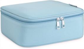 img 4 attached to Narwey Large Travel Makeup Bag Cosmetic Case Organizer For Women & Girls Sky Blue