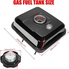 img 3 attached to GREFUA Upgrade Gas Fuel Tank with Fuel Level Gauge for Predator 212cc, GX160, GX200, Baja Warrior, Coleman CT200U, and more - Black