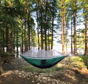 img 3 attached to Experience Ultimate Relaxation: Sunyear Double Camping Hammock With Net And Straps - Perfect For Outdoor Adventures And Travel