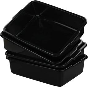 img 4 attached to 🔲 Versatile EudokkyNA Plastic Black Rectangle Dish: Sleek and Practical