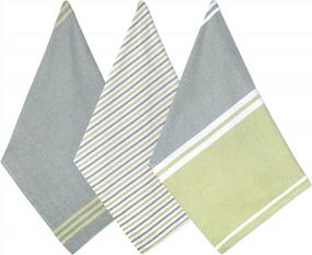 img 4 attached to Boho Kitchen Towels - Set Of 3 Olive Green Dish Cloths And Cotton Tea Towels For Kitchen Decorations, 20 X 28 Inches By Folkulture