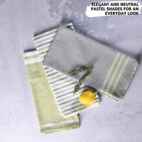 img 1 attached to Boho Kitchen Towels - Set Of 3 Olive Green Dish Cloths And Cotton Tea Towels For Kitchen Decorations, 20 X 28 Inches By Folkulture