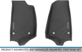 img 1 attached to Enhance Your Jeep Wrangler JL with SMARTLINER Custom Fit Rubber Floor Mats - 1st Row Liner Set in Sleek Black (2018-2021 Models)