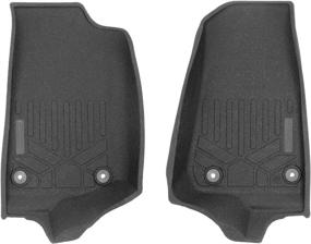 img 4 attached to Enhance Your Jeep Wrangler JL with SMARTLINER Custom Fit Rubber Floor Mats - 1st Row Liner Set in Sleek Black (2018-2021 Models)