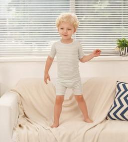 img 1 attached to Stylish & Comfortable Kids Pajama Set: AVAUMA Stripe Pattern Baby Boys Girls Sleepwear