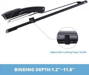 img 3 attached to Craftinova Long Reach Stapler With Built-In Ruler, Adjustable Locking Paper Guide, And 2000 Staples - 20-25 Sheet Capacity, Black, Full Strip