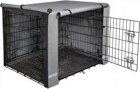 img 4 attached to Durable And Waterproof Yotache Dog Crate Cover For 48" Double Door Pet Kennel - Keep Your Pet Safe And Comfy Indoors And Outdoors
