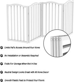 img 3 attached to Wooden Folding Freestanding Pet Gate - Ideal for Doorways, Halls, Stairs & Home - Step Over Divider - Perfect for Dogs & Puppies by PETMAKER