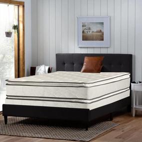 img 4 attached to 🛏️ Nutan 12-Inch Medium Plush Double-sided Pillowtop Mattress with Low Profile Wood Box Spring/Foundation Set – Full Size, Fully Assembled