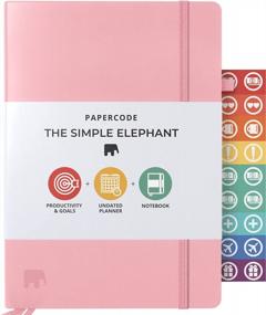 img 4 attached to Оставайтесь организованными и продуктивными с ежедневником Papercode на 2022-2023 годы - Simple Elephant, Pink