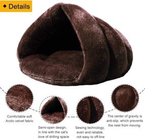 img 3 attached to 🐱 Mojonnie Soft Warm Cat Bed: Cozy and Self-Warming Winter Cat Tent for Cats and Small Dogs