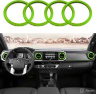 🌈 enhance your tacoma's interior with green kujunpao ac vent decoration rings - compatible with tacoma 2016-2021 (4pcs) логотип