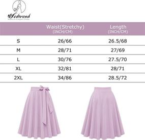 img 2 attached to Wedtrend Womens Stretchy Skater WTC10042RedYellowGridM Women's Clothing : Skirts