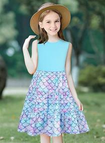 img 2 attached to 🌈 Enchanting Rainbow Unicorn Sundress: Sleeveless, Colorful Girls' Clothing at Dresses