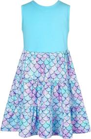 img 3 attached to 🌈 Enchanting Rainbow Unicorn Sundress: Sleeveless, Colorful Girls' Clothing at Dresses