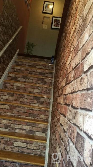 img 1 attached to Transform Your Space With QIHANG Red Brick Wall PVC Wallpaper Textured Bricks - 5.3㎡ Per Roll! review by James Ortega