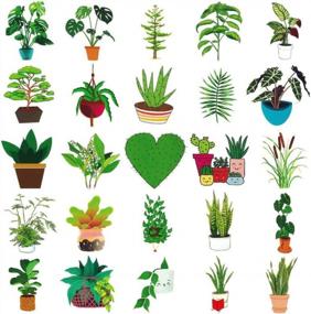 img 2 attached to Green Leaf Plant Sticker Set For Scrapbooking, Laptops, And DIY Crafts - 50 Pieces By LZBRDY