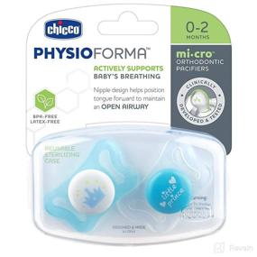 img 3 attached to 👶 Chicco PhysioForma® mi-cro® Newborn Pacifier: Teal Orthodontic Nipple, BPA-Free, 0-2m, 2-Count with Sterilizing Case