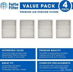 img 3 attached to Fette Filter - HEPA Air Purifier Filter - Compatible with 30928, 30057, 30059, 30067, 30078, 30079, 30124 - Pack of 4