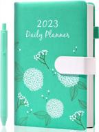 cagie planner 2023 weekly and monthly with pen, green planner for women agenda with monthly expense tracker, habit tracker, leather appointment planner logo