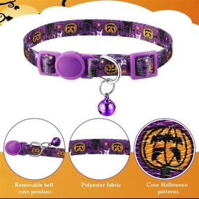 img 1 attached to 🎃 Spooky & Stylish: Halloween Cat Collars with Bell for a Purrfect Halloween Party!