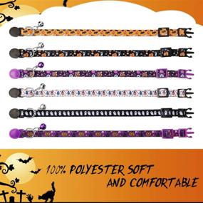 img 2 attached to 🎃 Spooky & Stylish: Halloween Cat Collars with Bell for a Purrfect Halloween Party!