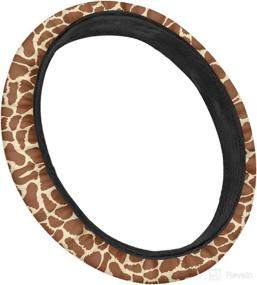 img 3 attached to CLOHOMIN Brown Giraffe Print Car Wheel Cover Steering Wheel Protector For Women Men Microfabric Auto Steering Wheel Covers Universal 14-15 Inch Car Interior Accessories