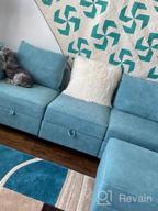 img 1 attached to Modern Bluish Grey U-Shaped Sectional Sofa With Reversible Chaise And Ottoman By HONBAY review by Nathan Issa